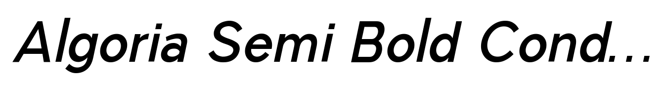 Algoria Semi Bold Condensed Italic